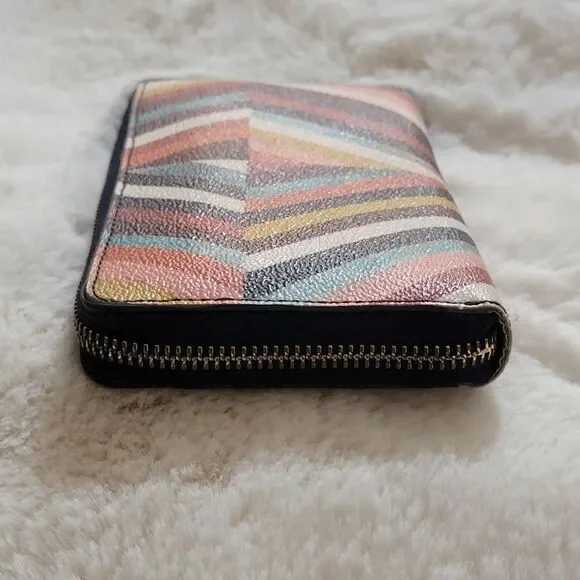 Tory Burch Continental Long Zip Around Wallet 👛 Rare Geometric Print Like New - Picture 6 of 10